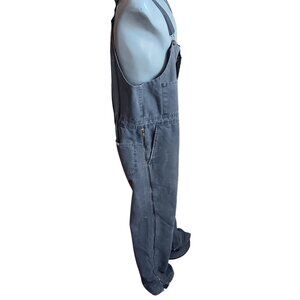 Vintage Zero-Zone Overalls Large Short 38-40 Walls Gray Insulated Work Bib 90s